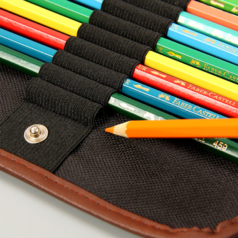 Wrap Roll Up Pencil Bag, Pen Case, Suporte De Armazenamento, Escrita Artigos De Papelaria, Bolsa De Cosméticos, 36 Buracos, 48 Buracos