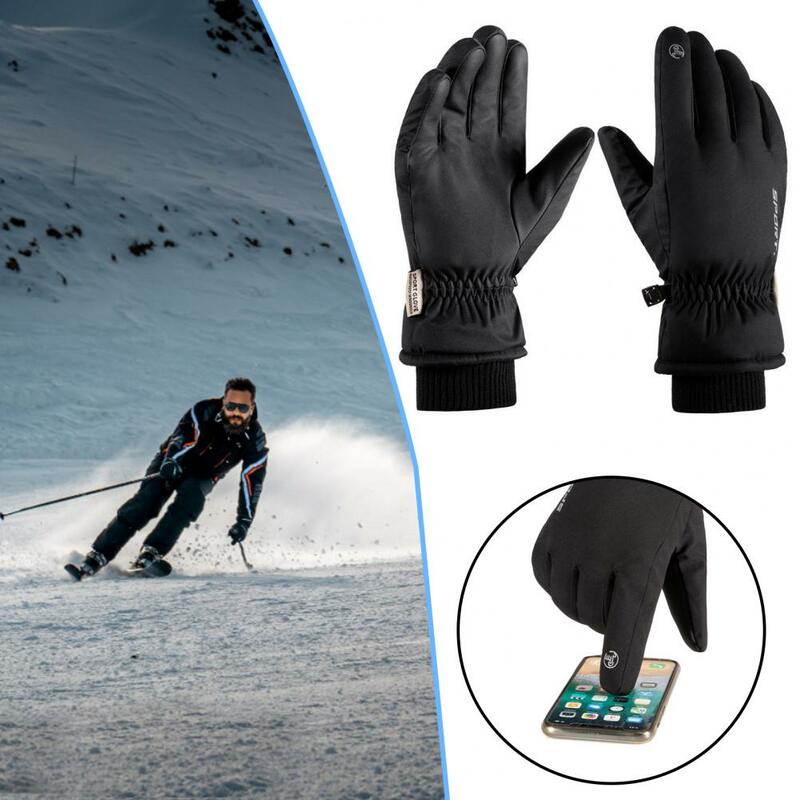 Wszechstronne rękawice sportowe z ekranem dotykowym przenośne zimowe ciepłe rękawiczki sportowe do biegania rękawice narciarskie na zewnątrz