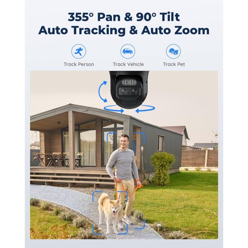 Reolink 188 security cameras Wireless Outdoor, Pan Tilt, auto tracking, 6x hybrid zoom, solar powered with 2K color night vision