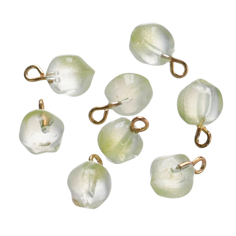 10 sztuk/partia szklane wisiorki w kształcie brzoskwini Charms do ręcznie robionej bransoletki kolczyki naszyjnik DIY akcesoria do wyrobu biżuterii