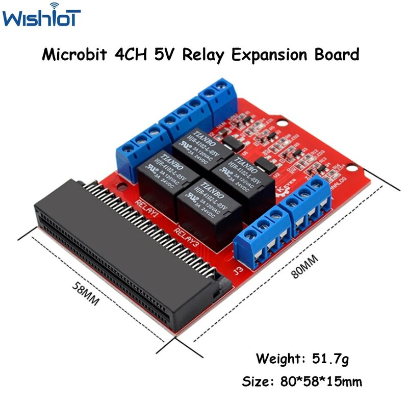 Mikro: Bit 4-Kanal-Relaismodul Schild 5V High Trigger DIY Programmierung pädagogische Kinder Klasse Unterricht Mikrobit-Erweiterungs karte
