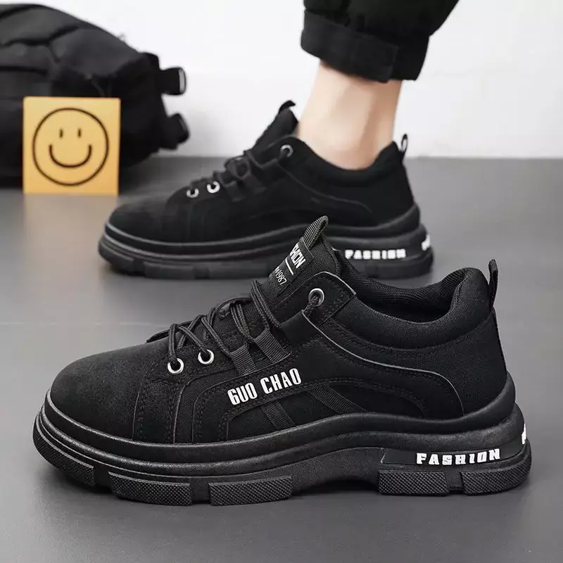 Working Labor Protection Men's Shoes Autumn Kitchen Work Board Shoes Fall Winter Men Black Casual Leather Shoes