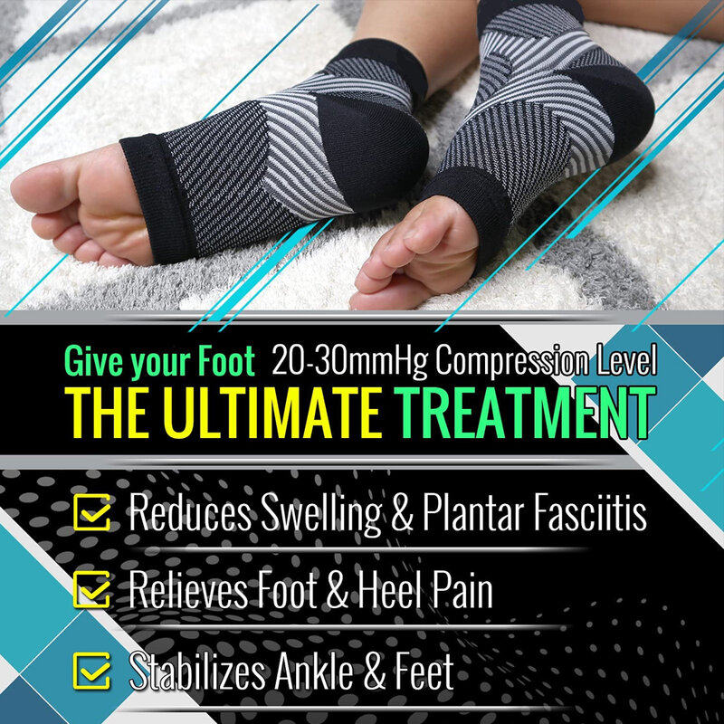 1 para podeszwy Fasciitis kostki nogi stóp obsługuje pięty rękaw kompresyjny stóp rękawy skarpety z odkrytymi palcami spuchnięte kostki stóp leczenie