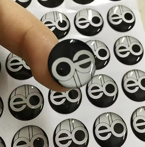 Customized transparent crystal drop adhesive label, soft adhesive, circular color, 3D dome logo, resin epoxy sticker