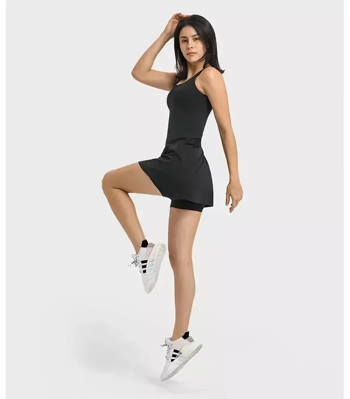 Женская юбка для йоги, тенниса, тренажерного зала, фитнеса, плиссированная одежда для гольфа, женская уличная спортивная эластичная юбка с нагрудной подушкой для отдыха