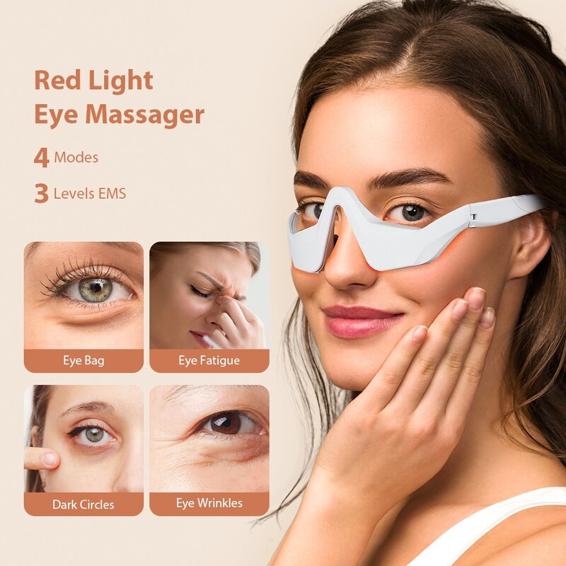 Foreverlily Eye Massager Relieves Eye Fatigue Eyes Massage Glasses Eye Fatigue Relief Massager Under-Eye Glasses Massager