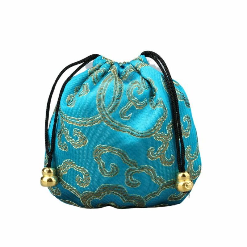 Sacchetto del braccialetto del panno con coulisse sacchetto del regalo dell'organizzatore dei gioielli multicolore custodia dei gioielli borsa di immagazzinaggio di stile cinese borsa dei monili delle donne