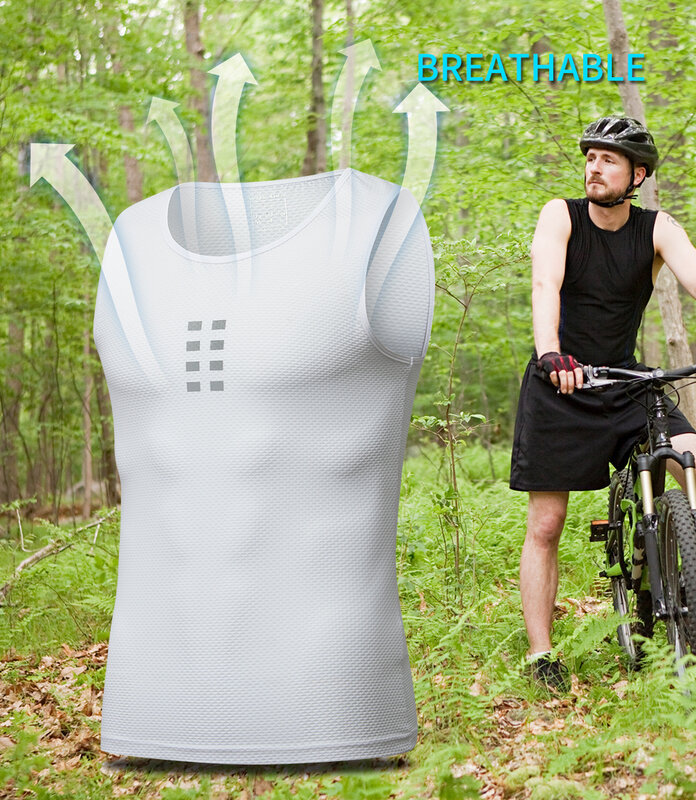 WOSAWE-Chaleco de ciclismo para hombre, camiseta sin mangas deportiva, superligera, transpirable, con espalda de malla, para correr
