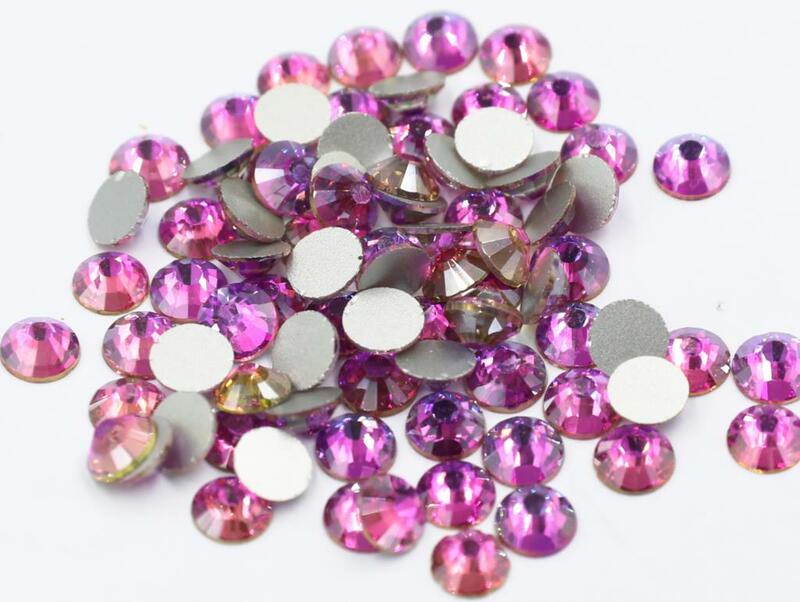 Multi Warna SS3-SS30 Tidak Panas Memperbaiki Berlian Imitasi Datar Kembali Kristal Strass Glitter Batu untuk DIY Manikur 3D Kain Seni Kuku Garmen