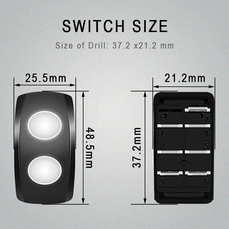 12V Dual Lens DPDT Rocker Switch 3 Way Polarity Reverse Momentary Toggle Switch For The ARB/Carling/NARVA 4x4 Caravan Stickers