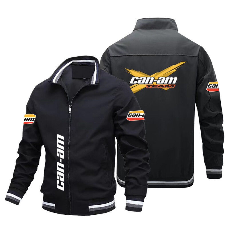 Wiosenna i jesienna cienka męska kurtka motocyklowa CAN-AM z logo Casual luźny duży rozmiar strój baseballowy wszechstronna bluza