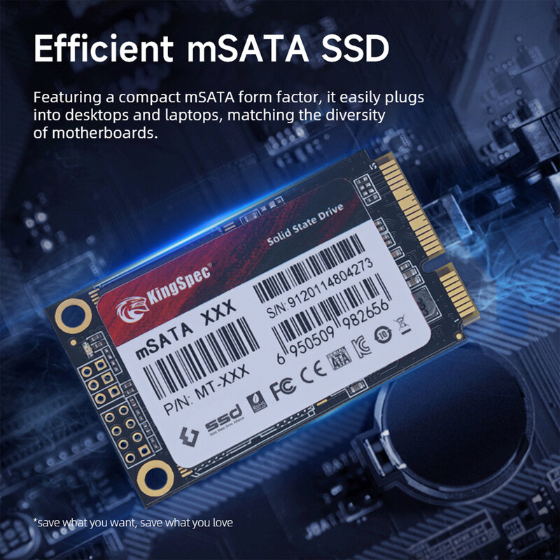 KingSpec-mSATA disco rígido interno de estado sólido, HDD para desktop, laptop HP, 128GB, 256GB, 512GB, 1TB, 2TB, 3x5cm