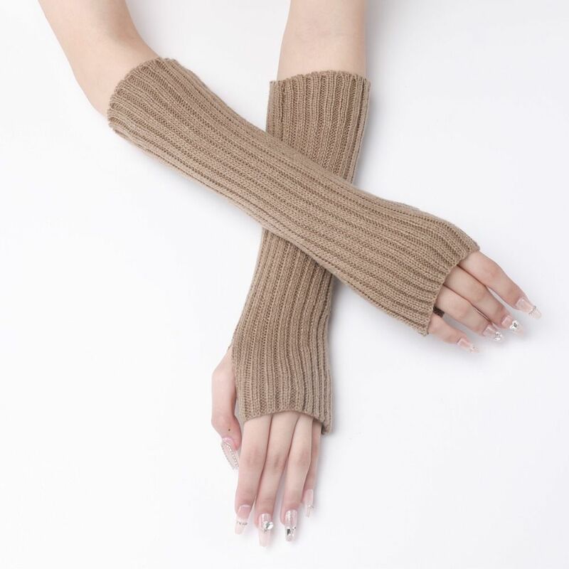 Перчатки без пальцев, Длинные рукавицы в стиле Харадзюку, готические до локтя, теплые, в стиле панк и аниме, уличные