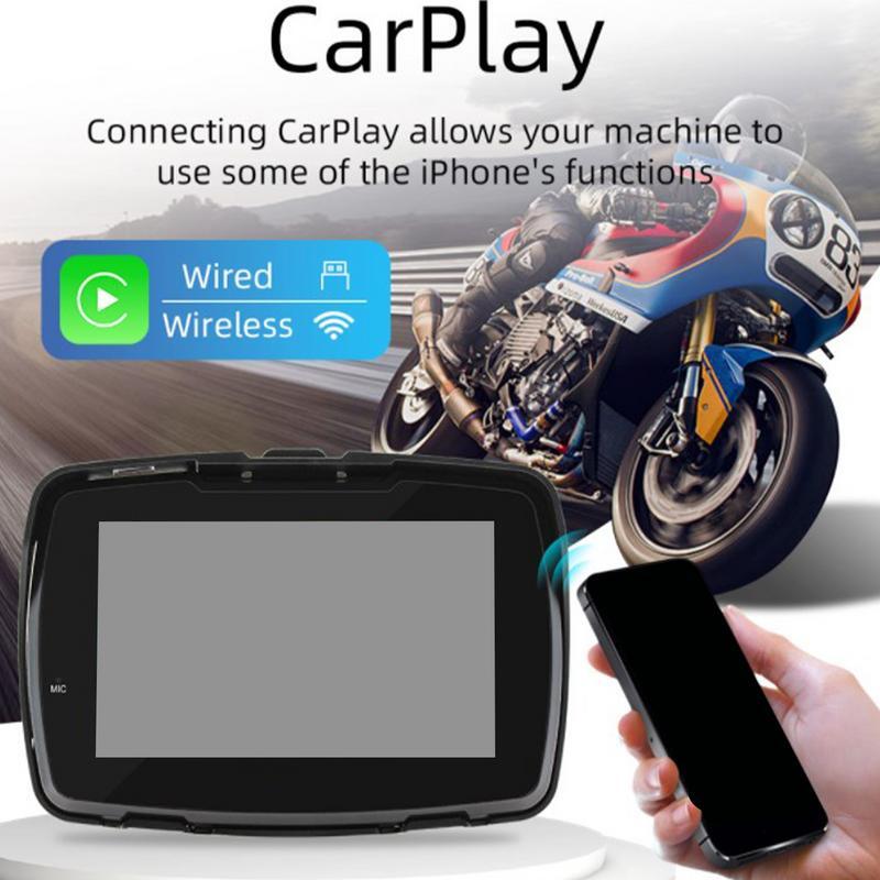 5-дюймовый водонепроницаемый экран Carsplay для мотоцикла, беспроводной портативный экран для воспроизведения мотоцикла и автомобиля, Gps-навигация