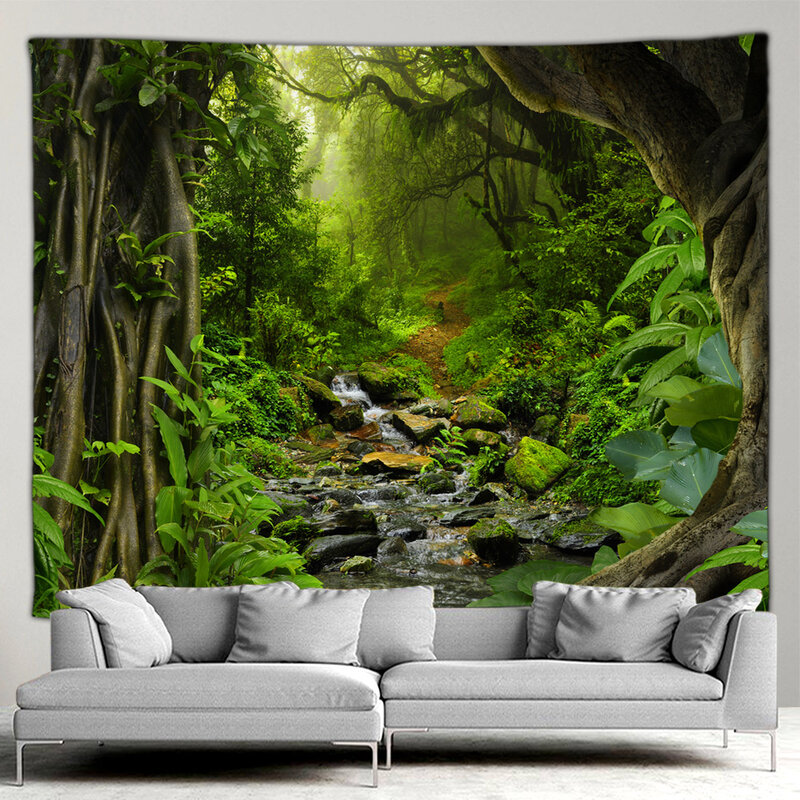 Внешний искусственный водопад, тропические растения, ландшафт для дома, внутреннего дворика, настенное художественное украшение