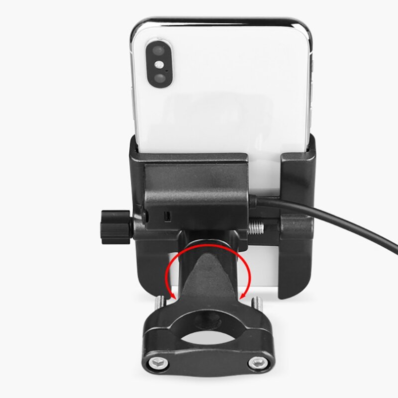 Liga de alumínio motocicleta suporte do telefone móvel, bicicleta Mountain Bike suporte, carregador USB ajustável, carregamento guiador