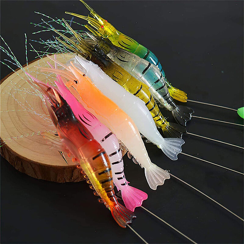 Señuelos de camarón de 3 piezas/7 piezas, cebo de Pesca Artificial, Isca