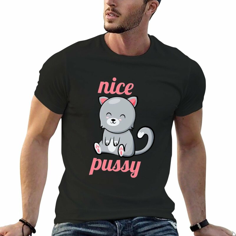 Cat T-ShirtCat Gift Funny nice pussy cute kitty T-shirt Tee shirt anime clothes mens graphic T-shirt hip hop