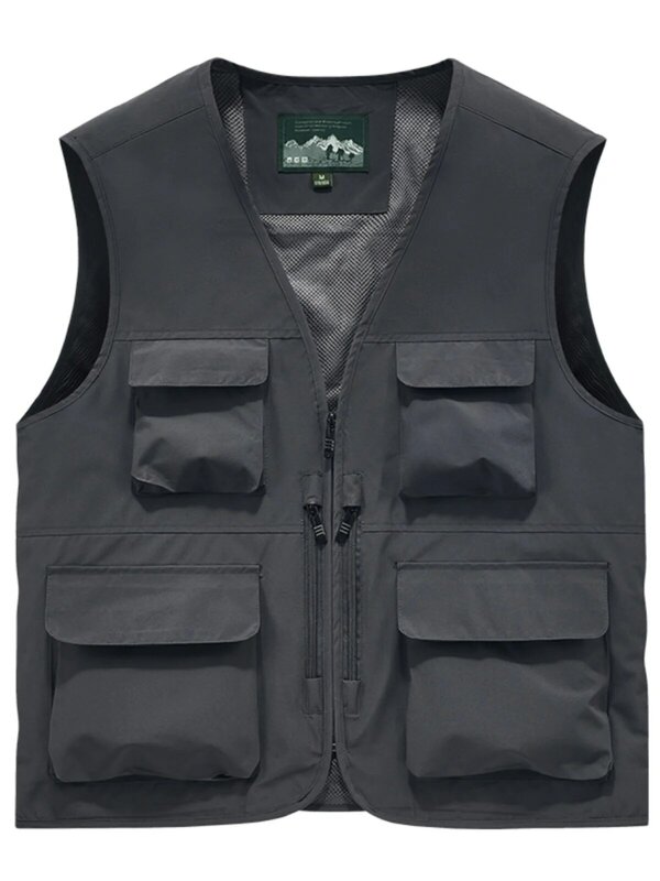 Multi Pocket Vest Men's Jacket Fishing Photography Vests Outdoor Spring Clothing Custom Printed Jackets Tactical Windbreaker