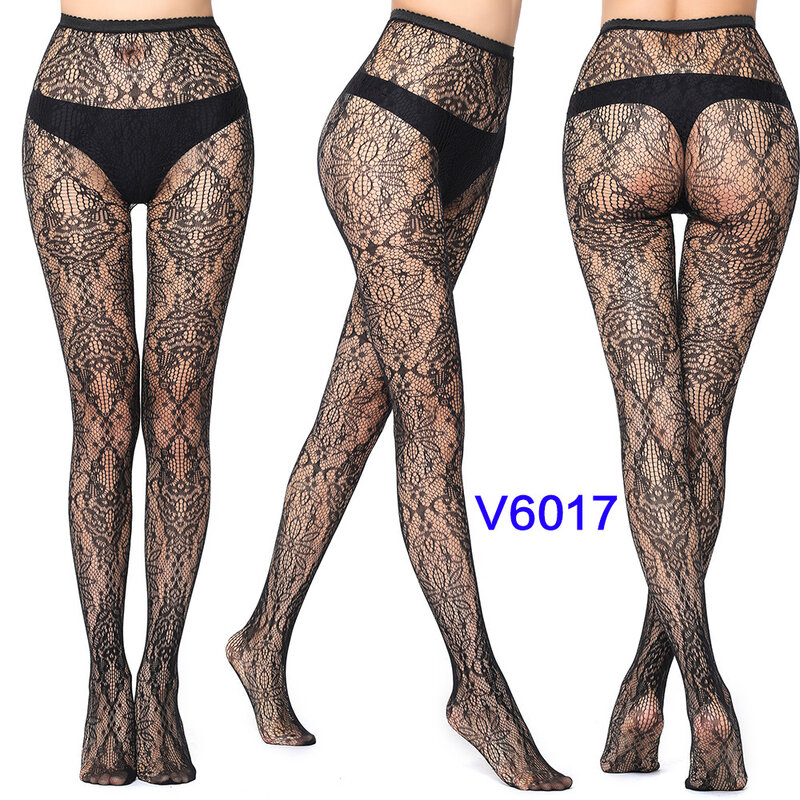 High Elastic See-through Sexy Fishnet Stockings Sexy Black Silk Spider Jacquard Mesh Pants Spring and Summer Bottoming Socks