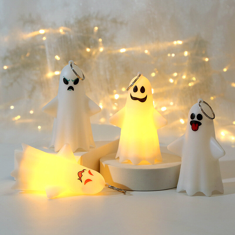 ฮาโลวีน Mini LED ไฟสยองขวัญสีขาว Ghost Night ไฟจี้บ้านตารางโคมไฟเครื่องประดับสำหรับปาร์ตี้ฮาโลวีน Props ตกแต่ง