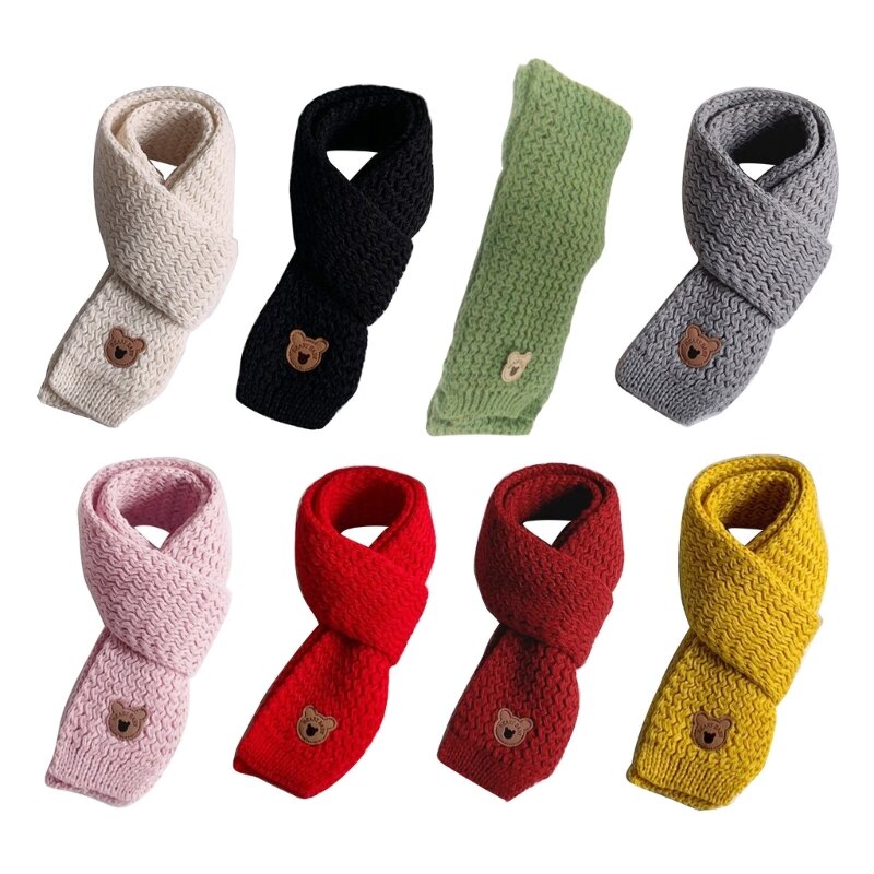 Foulard tricoté pour bébé, écharpe chaude d'hiver en tricot, jolies écharpes épaisses chaudes pour enfants