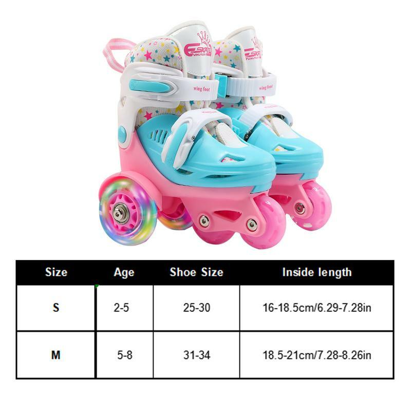 Детские роликовые коньки, обувь для детей, регулируемые двухрядные роликовые коньки для мальчиков и девочек 2-8 лет