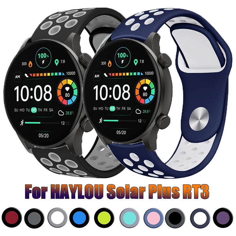 Pasek silikonowy dla HAYLOU Solar Plus RT3 Smartwatch miękka opaska sportowa bransoletka dla Haylou Solar Plus RT3 wymiana Watchband