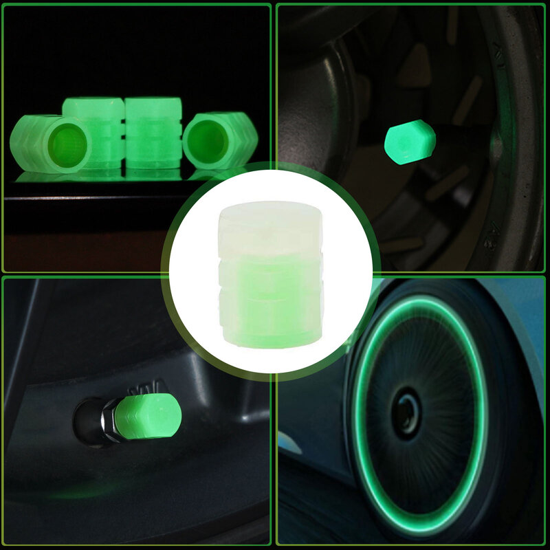Universal Colorido Luminous Tire Valve Cap, Car Wheel Hub, Glowing Styling Decoração, Auto Acessórios para Motocicleta, Bicicleta, 4 pcs
