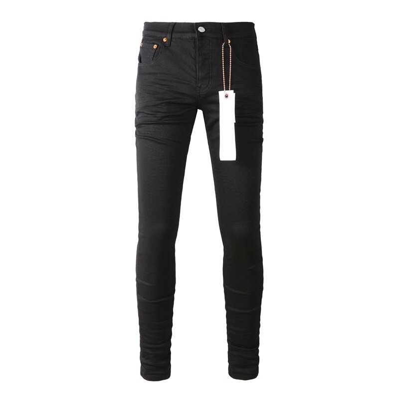 Новинка 2024, модные трендовые джинсы высокого качества, брендовые джинсы, американская уличная мода, черного цвета
