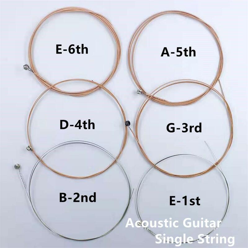 Senar Gitar Akustik Senar E-1st B-2nd G-3rd D-4th A-5th E-6th String Tunggal Kawat Stainless Steel Gitar Suku Cadang