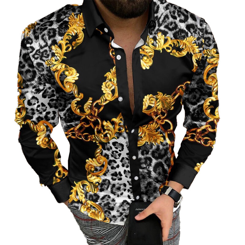 Baroque 1*Shirt Band Collar Summer Winter Casual Daily Fall Holiday Lapel Long Sleeve Party Polyester Print Spring