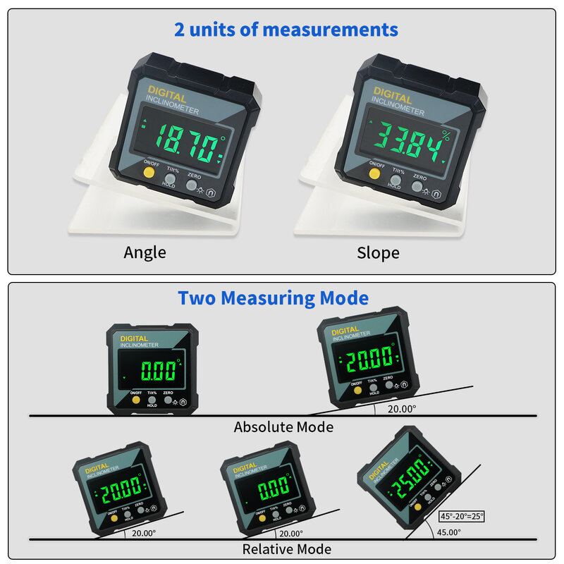 SHAHE New Angle goniometro 360 gradi Mini Electronic Digital goniometro inclinometro angolo Finder Gauge scatola di misurazione