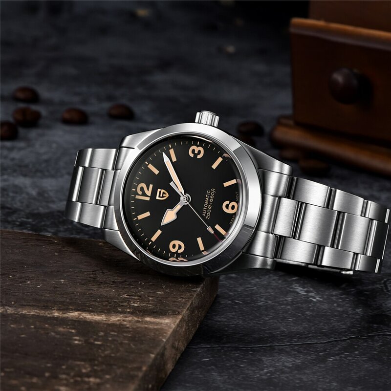 PAGANI DESIGN jam tangan mekanis otomatis pria, arloji NH35 safir Stainless Steel lapisan AR 20Bar 36MM untuk lelaki 2024