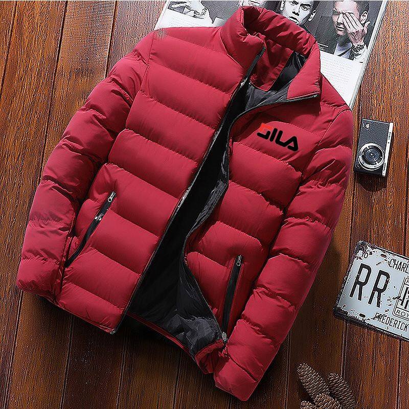 Jaqueta de algodão leve masculina, casaco gola em pé, top quente colorido, novo, inverno, XS-5XL