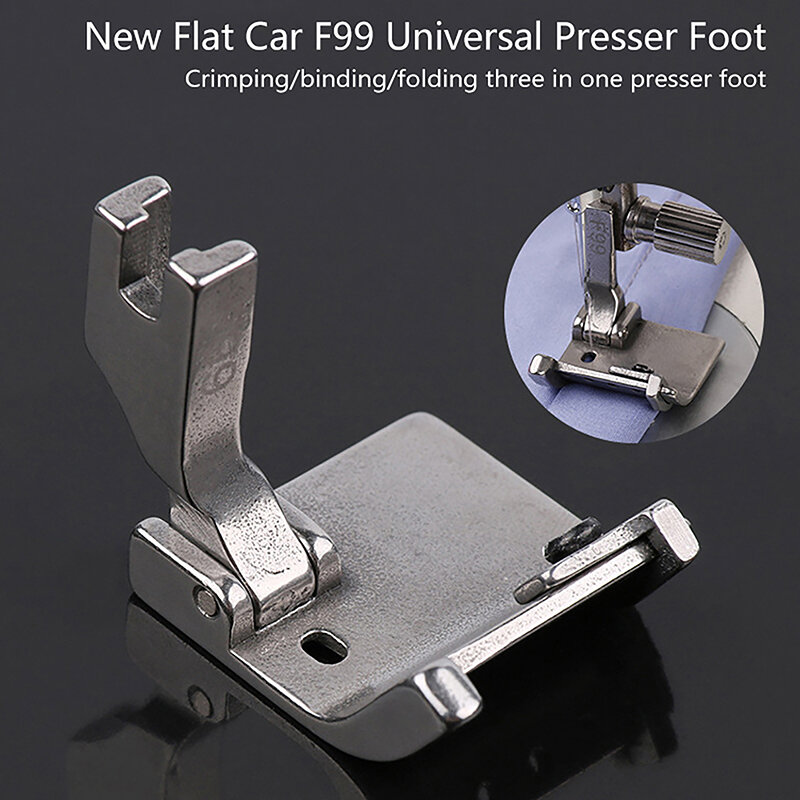 1Pc F99 Universal Presser Foot With Adjustable Folding Edge Wrapping And Curling For Flat Sewing Machine Accessories