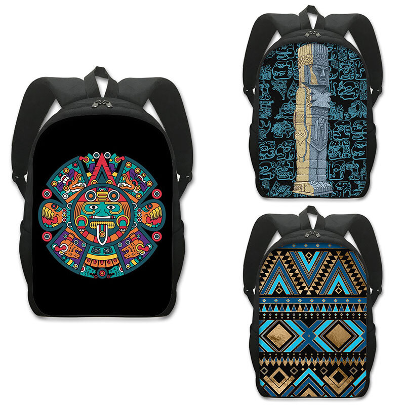 Модные мексиканские школьные ранцы с ацтекским художественным рисунком, рюкзак для учеников, рюкзак для ноутбука в стиле хип-хоп, сумка для книг в подарок