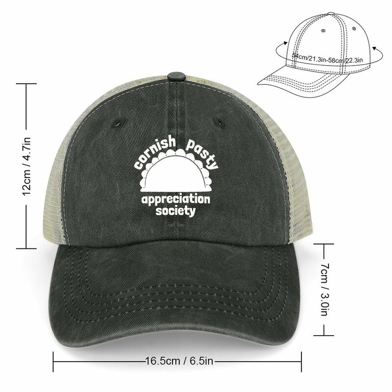 Cornish Pasty Appreciation Society Chapeau de cowboy blanc, chapeau de soleil, chapeau de randonnée, chapeau de baseball pour hommes et femmes