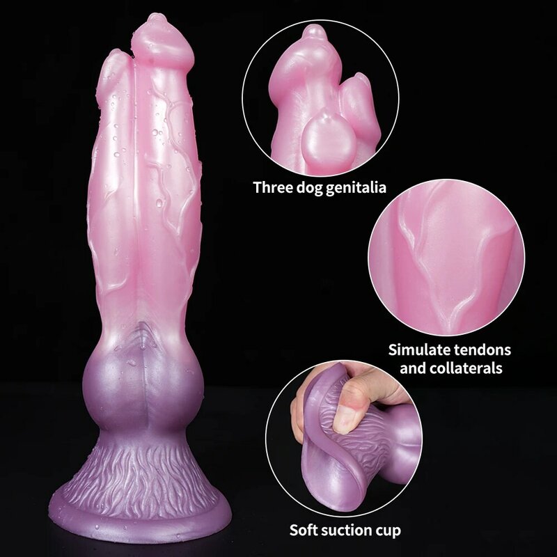 The penis of Three Headed Hellhound,Simulated animal dildo,Fantasy dick,G-spot orgasmic stimulation Super long Anal plug Sex toy