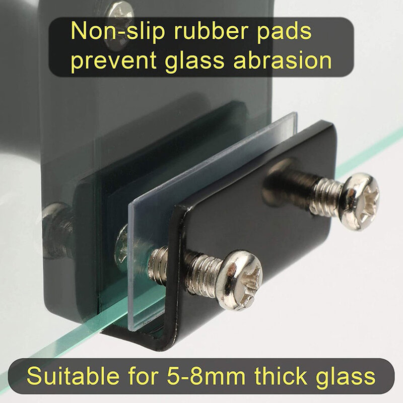 Vetrina serratura per armadietto 2x accessori per chiavi Display per armadietto nero per serratura per porta in vetro da 5-8mm metallo senza foratura