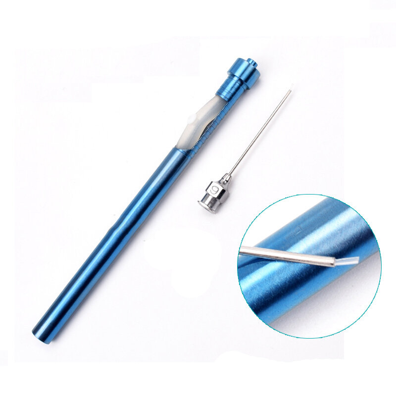 Titanium Alloy Eye Flute Needle Straight Type With Silicone Tube 20G23G Di Needle Rinse Needle