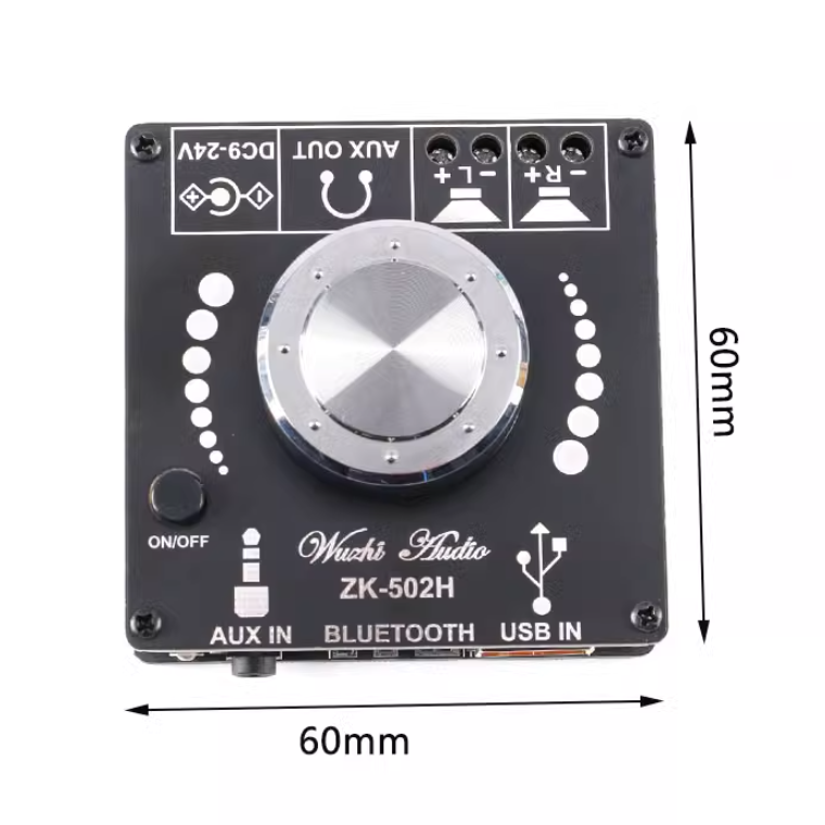 Placa amplificadora de potencia Digital, módulo Amplificador de Audio estéreo, Bluetooth 2,0, ZK-502H, ZK-502M, 50WX2, 100WX2, Mini 5,0