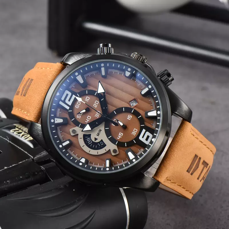 Reloj de pulsera deportivo para hombre, cronógrafo de cuarzo, resistente al agua, con fecha automática, marca Original de lujo, gran oferta