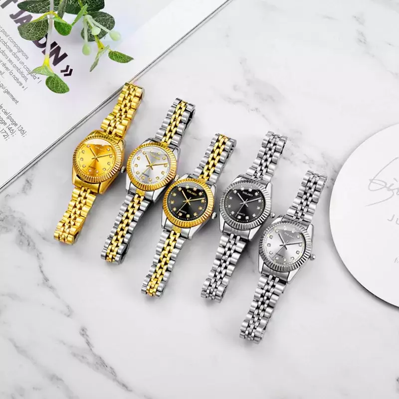 女性のためのクォーツ時計,新しい,高級ブランド,ステンレス鋼,カジュアル,ファッショナブル
