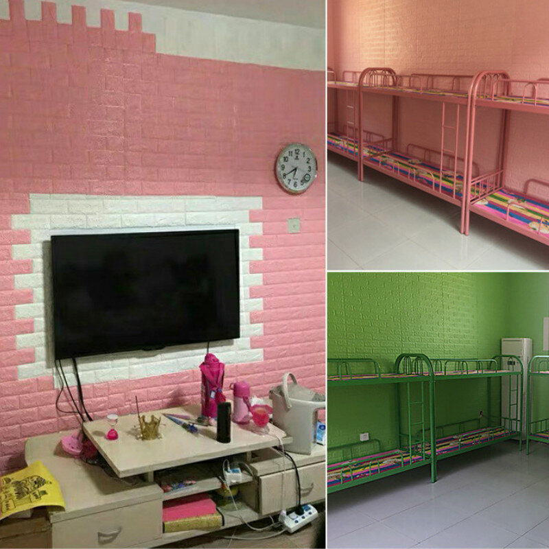 Pegatinas de pared de ladrillo 3D, decoración de dormitorio, papel tapiz autoadhesivo, decoración del hogar, decoración de la sala de estar