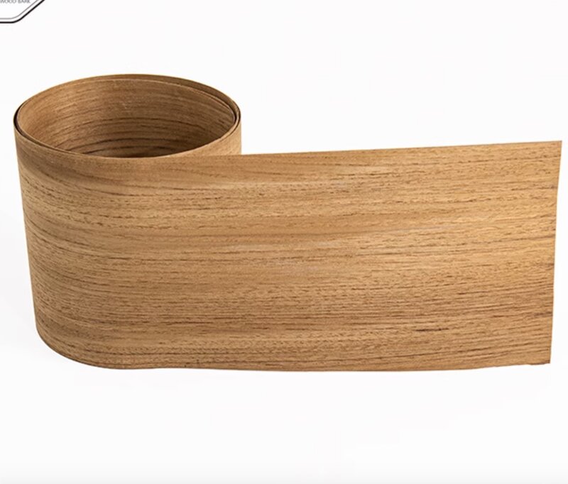 Folheado de madeira da grão reta do teak, folheado natural da mobília, largura 2.5m, 130-150mm, T 0.45mm, Tailândia, L