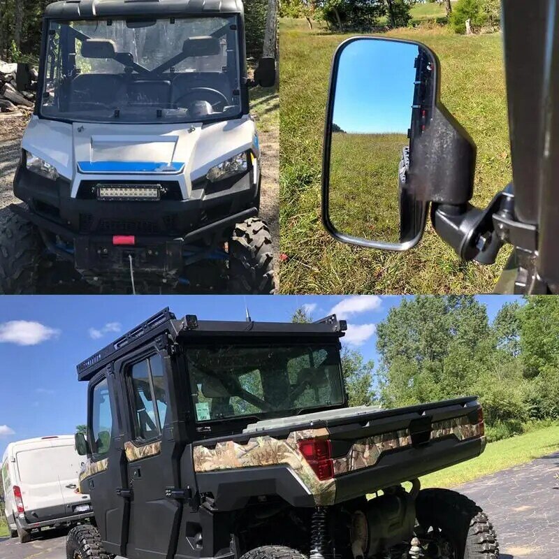 Side View Mirror For Utv Side Reflection Mirrors With 360 Degree Adjustable Conversion Utv Accessories For 1.75 To 2 Roll Cage