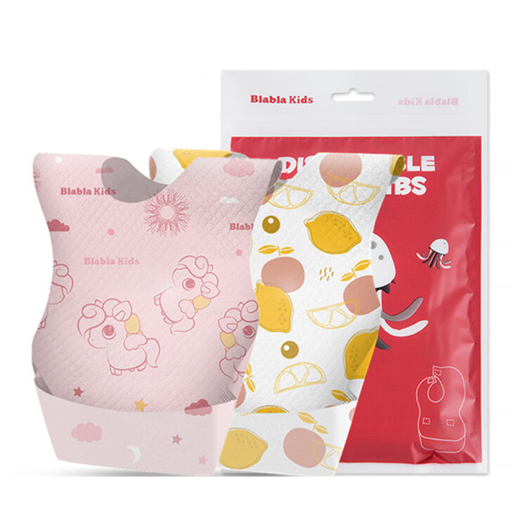 10Pcs Disposable Saliva Towel Waterproof Feeding Bib Pocket Go Out Portable Kids Accessories 6Months-2Years