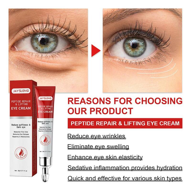 Kantong mata Anti lingkaran hitam Peptide, perbaikan mata krim kesehatan Serum pelembap mata kecantikan pemutih kekukuatan kerut P0D2