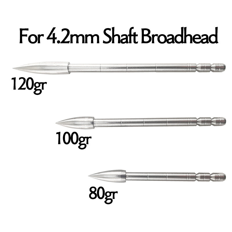 DIY 80/100/120Grain Stainless Steel Bullet Point Tip+Carbon Arrow Shafts Spine350 400 450 500 600 700 800 900 ID4.2mm Archery